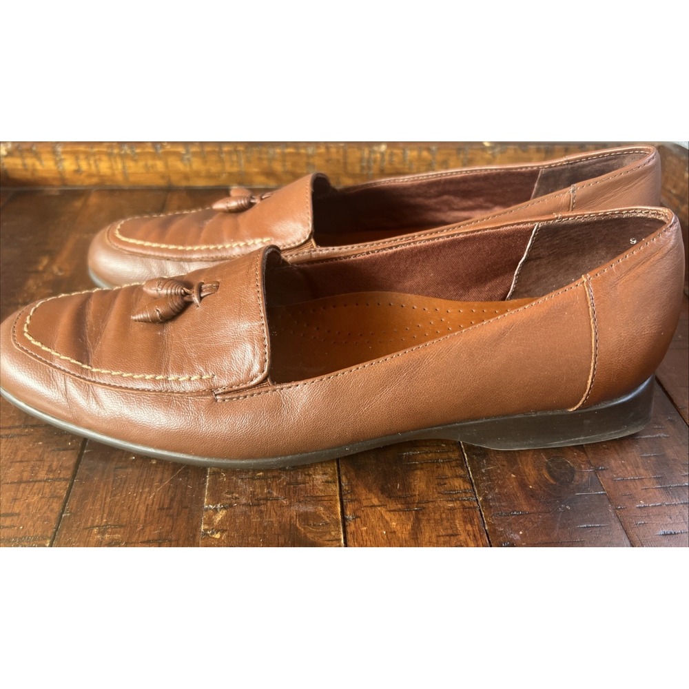 Trotters Brown Joyce Leather Loafers Tassel Slip‎ On Size 9 N - Picture 4 of 12